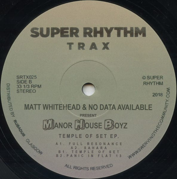 Matt Whitehead, No Data Available, Manor House Boyz — Temple Of Set EP